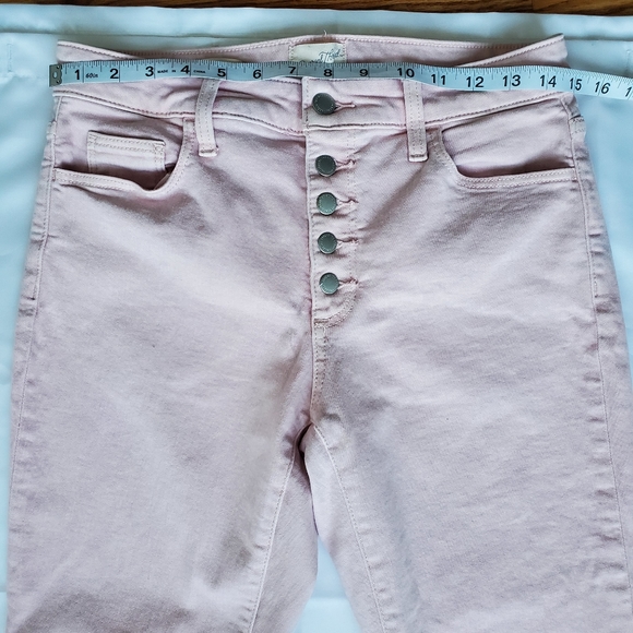 High Rise Button Fly Slim Straight Cropped Jeans Size 6 - Picture 14 of 16